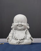 Mini Monk Buddha Statue Sandstone Statues Zen Monk Praying Statue Sculptures for Wealth Good Luck Feng Shui Decor Home Fish Tank Aquarium Garden (Style 17)