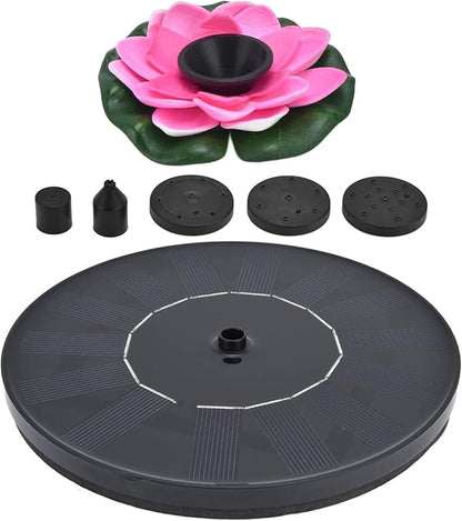 Solar Powered Fountain Water Pump, Floating Mini Solar Fountain with 4 Spray Styles, 16cm Diameter - Environmentally Friendly, Easy Setup, Ideal for Birdbaths Garden Ponds (Lotus 2)