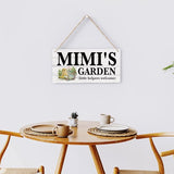 Mimi Gifts Outdoor Garden Wooden Sign Decor, Indoor Garden Decoration Hanging Signs 12x6 Inches, Outdoor Porch Yard Wall Art Decor Sign, Mother's Day Gifts Birthday Gift for Mom Grandma