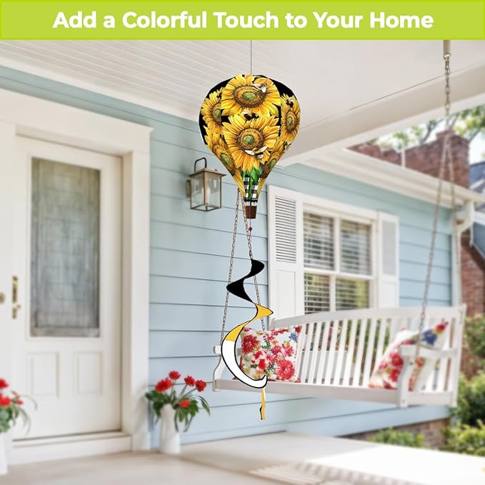 Briarwood Lane Buzzing Sunflowers Hot Air Balloon Spinner