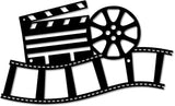 CREATCABIN Movie Reel Metal Wall Art Decor Wall Sculpture Hanging Decoration Sign Iron Outline Wall Art Black Rustic Decor Ornament Wall for Indoor Outside Living Room Home Office 12 x 7Inch