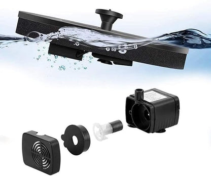 Meichoon Solar Fountain Pump 3.5W with 6 Nozzles Birdbath Water Feature Independent Floating Fountain for Gardens Ponds Fish Tanks Aquariums Outdoors MY01