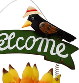 Sunflower Welcome Sign Metal Hanging Welcome Plaque for Wall Front Door - Decorative Flower Yard Signs Spring Wreath Decor for Garden Porch Patio Backyard (G)