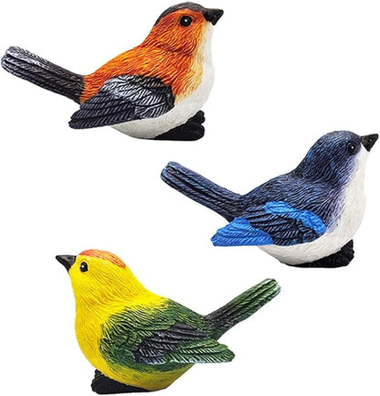 MAOMIA Miniature Bird Decorative Figurines 3 Pcs Mini Bird Figures Animal Model Toys Fairy Garden Decoration Plant Flower Pots Ornaments