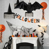 2pcs Black Hanging Bats Halloween Decorations–Scary/Spooky Halloween Decor for Indoor Outdoor Haunted House, Party, Yard, Home, Porch, Garden, and Office