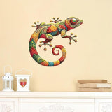 Nuytghr Lizard Decor, Gecko Metal Art, Iron Colorful Sculpture, Waterproof Design, 11.81x10.75x0.04 Inch Home Decorations, Garden Statues, Yard Fence, Patio, Indoor, Outdoor Display Piece