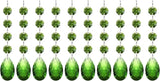 PATIKIL Teardrop Crystal Chandelier Pendants Beads, 10 Pack 125mm Length 38mm Chandelier Prisms Parts Ornaments Hanging Beads for DIY Arts Crafts Decoration, Green
