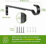 12 Inch Black Heavy Duty Outdoor Plant Hangers for Hanging Baskets, Iron Hanging Plant Brackets for Hanging Plants Outside, Metal Plant Hooks Plant Wall Hooks for Hanging Lantern, Bird Feeder (2 pcs)