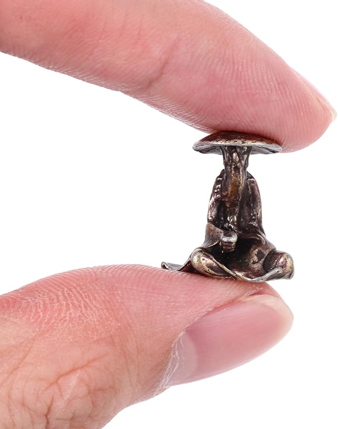 Toddmomy Miniature Chinese Ancient Figure Statue Copper Alloy Micro Landscape Figurine for Bonsai Terrarium Garden Decor Indoor Outdoor 0.70In
