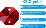 PATIKIL K9 Crystal Octagon Beads 2 Holes Pendants, 60 Pack 14mm Chandelier Prisms Parts Ornaments Hanging Beads for DIY Arts Crafts Decoration, Dark Red
