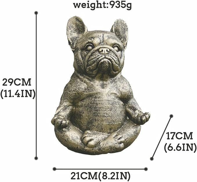 Garden Statues Meditating Dog Statue Buddha Dog Statue Zen Yoga Relaxed Pose Buddha Meditation Figurine for Indoor Outdoor Yard Ornaments Decor