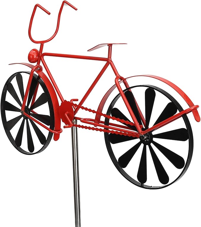 Fdit Vintage Metal Wind, Bike Garden for Yard and Garden, Vintage Wind Sculptures Stake Decoration for Patio Lawn Farm Backyard