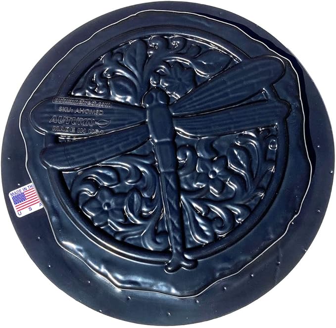 AUTUMN Made in USA Dragonfly Round Stepping Stone Mold, Concrete Cement Mold, Stepping Stones for Garden Walkway, DIY Walkway Stepping Stones, Round Statue for Garden, Round Garden Decor Mold