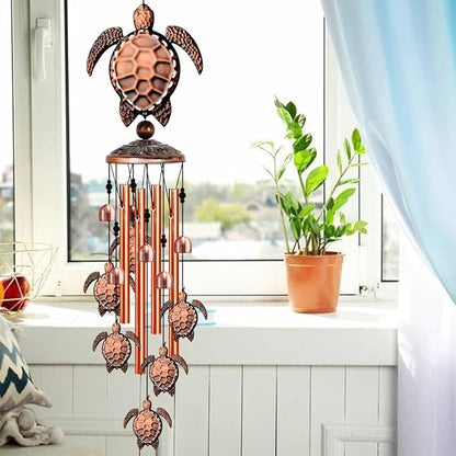 YXOTJHS Turtle Wind Chime for Outside, Sea Turtle Gifts for Women, 35IN Windchimes Outdoors, Turtle Decor for Outdoor Garden Yard Home, Beach Wind Chimes Gifts for Mom Grandma