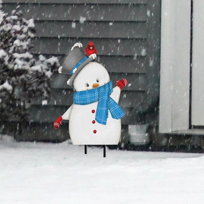 Briarwood Lane Jolly Winter Snowman Metal Yard Art