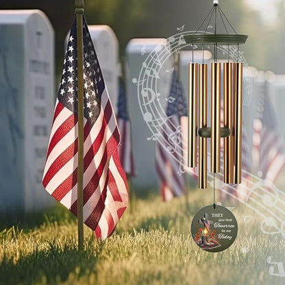 Memorial Wind Chimes, 36inch Personalized Wind Chimes, Sympathy Gifts, in Loving Memory of US Veteran/Soldier, in Loving Memory of Dad, Condolences Wind Chime (Produced in USA)