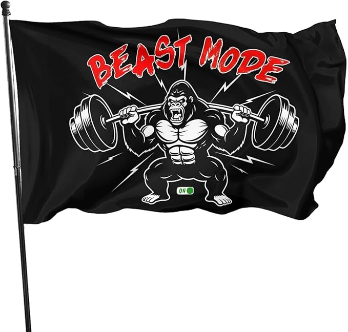 Gorilla Flag Outdoor Heavy Duty Gym Banner Double Sided 3x5 Ft Fitness Workout Flags with Brass Grommets for Room Decor, Bedroom, Garden, House Decoration