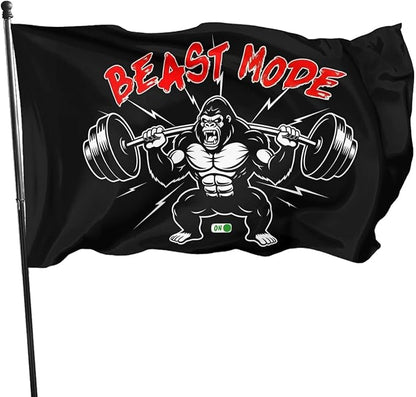 Gorilla Flag Outdoor Heavy Duty Gym Banner Double Sided 3x5 Ft Fitness Workout Flags with Brass Grommets for Room Decor, Bedroom, Garden, House Decoration