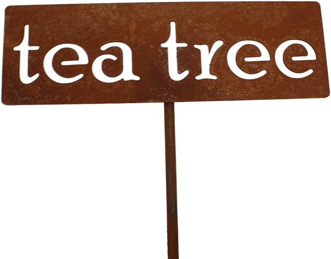 Classic Metal Garden Markers 19 Inches Tall (tea tree, Naturally Rusted)
