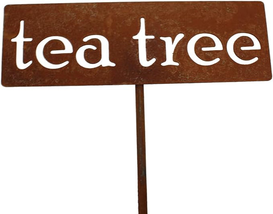 Classic Metal Garden Markers 19 Inches Tall (tea tree, Naturally Rusted)