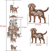 37" Dog Wind Chimes Outdoor Indoor Decor - with 4 Tubes 6 Bells 7 Dogs Wind Chime, Mobile Romantic Dog Wind Catcher, Dogs Windchimes for Home, Mom Gifts, Balcony, Tree, Festival, Garden Decoration