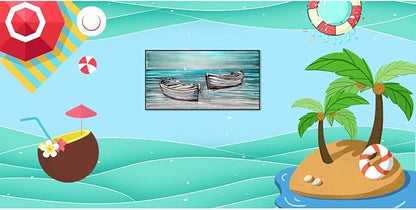 SYGALLERIES Sailboat Metal Wall Art - 16x32 Inch Coastal Aluminum Plate Painting with Beautiful Colors - Lightweight, Easy to Install & Maintain - Perfect for Living Rooms, Bedrooms, Bathrooms