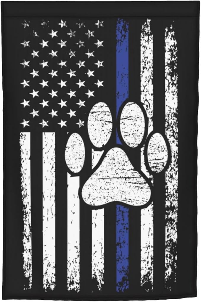 American Police Dog Garden Flag Police K9 Flag Double Sided Vertical 12×18 Inch Banners Double Sided For Lawn Patio Yard Garden Home Outdoor Decor -1