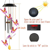 Wind Chimes,Purtuemy Solar Butterfly Lights for Outside Garden Yard Outdoor Decor, Mothers Birthday Gifts for Women Mom Grandma