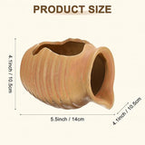 M METERXITY Ceramic Garden Fountain Spitter, Clay Pot Ecological Tank for Pond/Backyard Water Feature/Cave Waterfall/Landscaping, DIY Water Flow Jar Hydroponic Vase [5.5in, Classic Yellow]