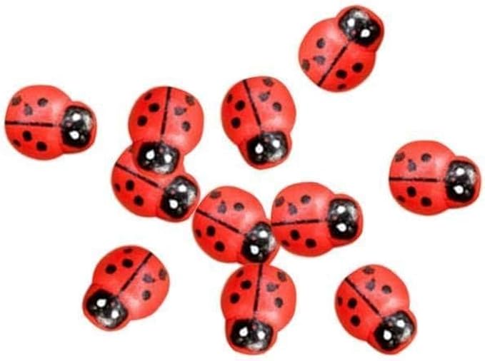 Jinshining 20Pcs Red Mini Ladybug Decor DIY Micro Landscape Decoration Garden Miniatures Ornament Accessories Micro Landscape Ornaments Scrapbooking Miniature Fairy Garden Accessories Outdoor Statues