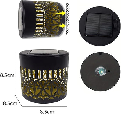 Decorative Solar Mandala Lights, Solar Mandalas Lights Outdoor, Waterproof and Windproof, Metal Solar Powered Outdoor Deck Step Wall Lights, for Garden Post Patio Backyard Yard Decor (6 PCS)