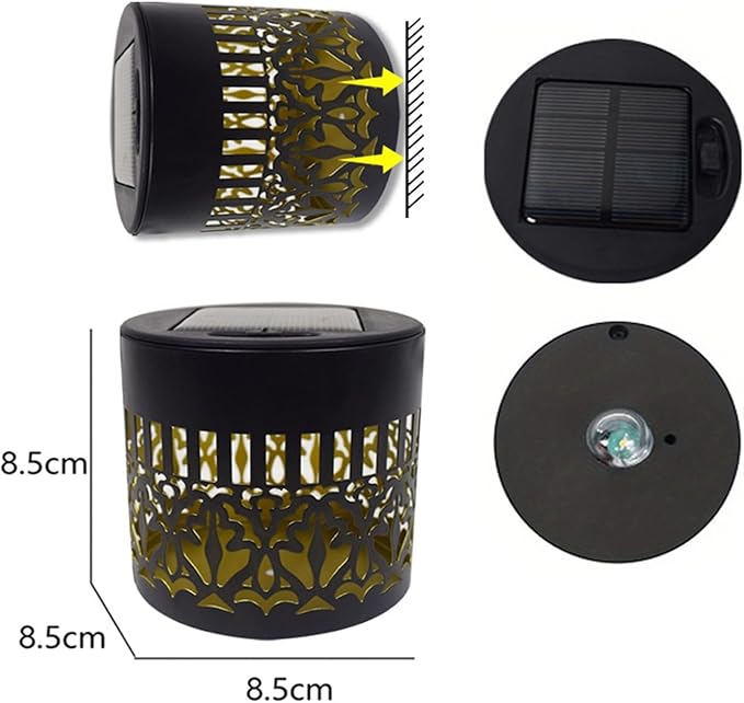 Decorative Solar Mandala Lights, Solar Mandalas Lights Outdoor, Waterproof and Windproof, Metal Solar Powered Outdoor Deck Step Wall Lights, for Garden Post Patio Backyard Yard Decor (4 PCS)