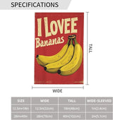 I Love Bananas Garden Flag Double Sided Flags For Room Outside Yard Flag Outdoor Banner Wall Art Hanging 12.5"X18"