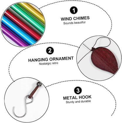 Milisten Wind Chime Tube Kit Six Metal Wind Chimes Decorative for Living Bedroom