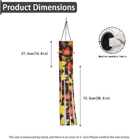 Autumn Red & Yellow Maple Leaves Windsock Flag Outdoor Hanging Lightweight Durable Fabric Home Yard Patio Lawn Garden Party Fall Thanksgiving Decor