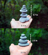 2 PCS Zen Stacking Stones, Handmade Rocks Statues Japanese Garden Decor, Office Relaxing Yoga Meditation Accessories (2 PCS)
