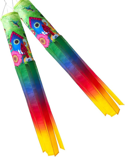 2pcs Windsock 40 Windsock Durable Outdoor Hanging, 40 Inch Seasonal Farmhouse Yard Garden Outside Decoration