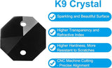 PATIKIL K9 Crystal Octagon Beads 2 Holes Pendants, 60 Pack 14mm Chandelier Prisms Parts Ornaments Hanging Beads for DIY Arts Crafts Decoration, Black