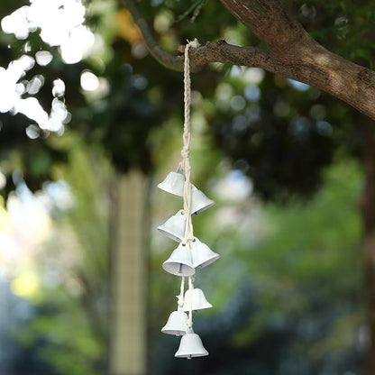 2 Pieces Witch Bells for Door Knob for Protection Handmade Decorative Door Hanging Bell Witch Wind Chimes for Boho Home Room Decor (White)