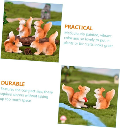 Yardwe 32 Pcs Little Squirrel Ornament Micro Ornaments Squirrel Shape Decor Miniature Squirrel Ornament Fairy Garden Adornment Squirrel Figures Mini Bunny Toys Kid Toys Statue Plant Resin