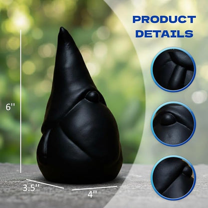 OLOMA Minimalist Garden Gnome Statue Outdoor Heavy Stone Sculpture with Protective Resin Coating Weather Resistant Decorative Accent for Modern Garden Patio Landscape