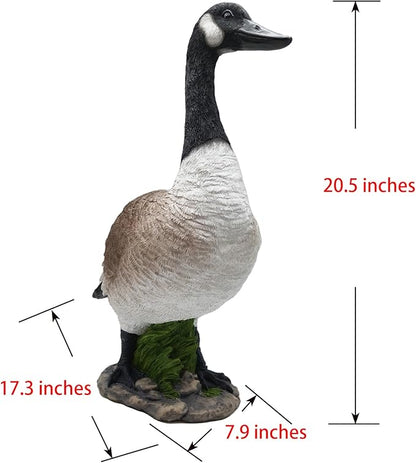 Porch Goose Statue Big Fat Canada Goose, Resin Garden Lawn Yard Décor, Sculpture, 20.5 inches High Figurine, Duck, Indoor and Outdoor, by GGTown TM