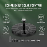 Solar Fountain - Floating Solar Water Pump for Bird Bath, Outdoor Water Feature No Battery or Electricity Needed, Easy-to-Use Fountain for Garden, Pond & Patio (16cm)