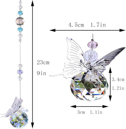 H&D HYALINE & DORA 30mm Handmade Butterfly Crystal Ball Prism Rainbow Maker Hanging Suncatcher Home Decoration
