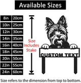 Custom Yorkshire Terrier Yard Sign with Stakes, Personalized Metal Garden Stake Lawn Sign with Dog Sculpture Animal Plaque, Customized Dog House Decor Garden Sign for Outdoor Lawn Backyard