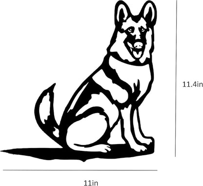Metal Garden Dog Statue Ornament Gift Metal Art Dog Silhouette Decoration Steel Dogs Statue Decorative Garden Stakes for Yard, Lawn, Patio, Pathway(German Shepherd)