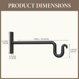 10 inch Plant Hook Plant Hanger - 2 Pack Plant Bracket Metal Plant Wall Hooks for Hanging Flower Basket, Lanterns, Bird Feeder, Wind Chimes Indoor & Outdoor.