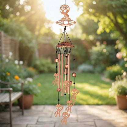 Alien Style Metal Wind Chimes for Outside, Hanging Waterproof Aluminum Windchimes with Hook for Outdoor Garden Patio Porch Decor, 33“ Memorial Wind Chimes Friendship Gifts for Women