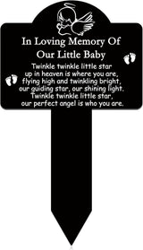 Roowest Cemetery Grave Decorations Acrylic Memorial Stakes Grave Stake Markers Sympathy Garden Plaque Waterproof Remembrance Sympathy Gift for Cemetery Graveside Outdoors Yard(Baby)