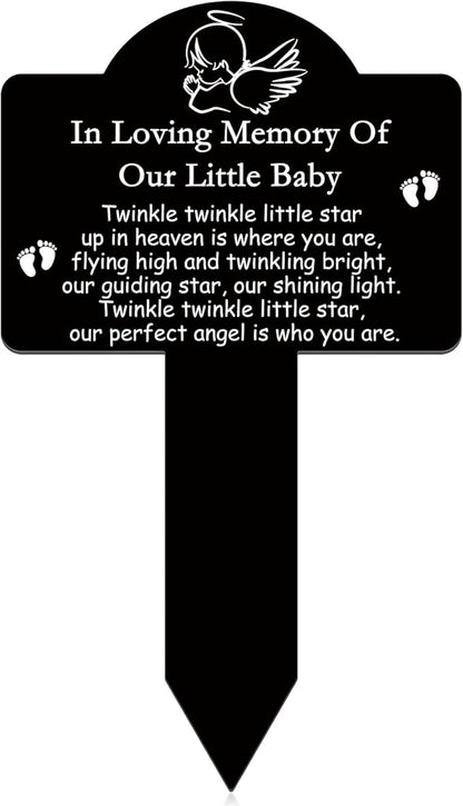 Roowest Cemetery Grave Decorations Acrylic Memorial Stakes Grave Stake Markers Sympathy Garden Plaque Waterproof Remembrance Sympathy Gift for Cemetery Graveside Outdoors Yard(Baby)